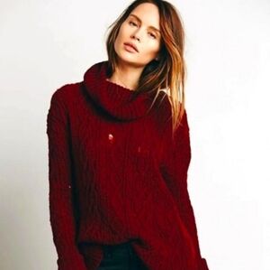 Free People Sweater Knit Wool Blend With Alpaca Etc
